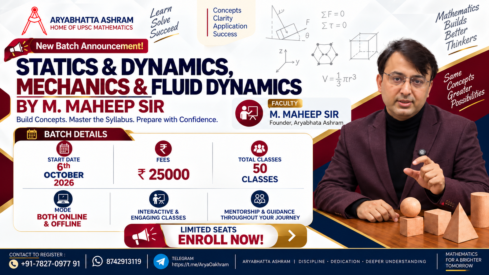 Statics & Dynamics, Mechanics & Fluid Dynamics